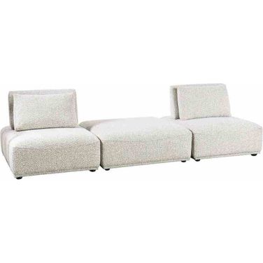 Stavanger 2-Seater with Square Ottoman In Light Gray