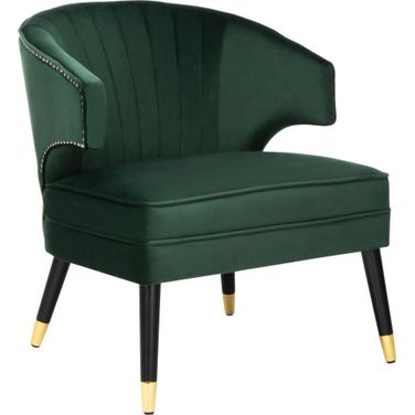 Stazia Forest Green and Black Wingback Accent Chair