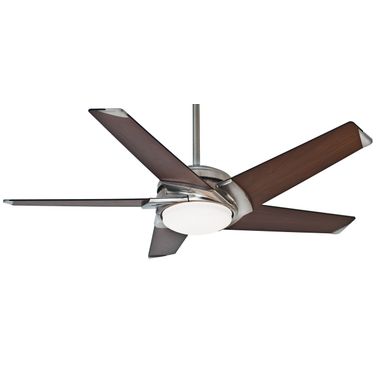 Stealth 54 Inch Ceiling Fan with LED Light Kit and Handheld Remote In Brushed Nickel and Walnut