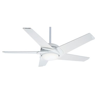 Stealth 54 Inch Ceiling Fan with LED Light Kit and Handheld Remote In Snow White and Hi-Gloss Snow White