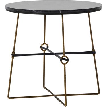 Stefan Side Table In Black and Textured Stain Brass