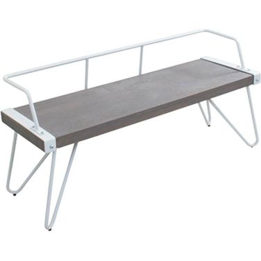Stefani Industrial Bench In White And Grey