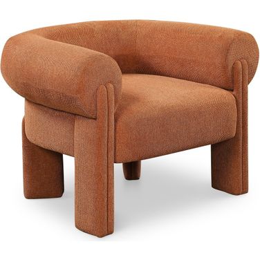 Stefano Polyester Fabric Accent Chair In Cognac