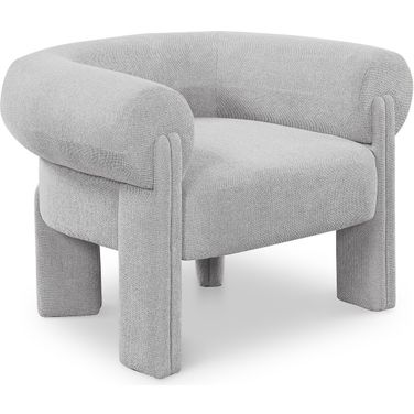 Stefano Polyester Fabric Accent Chair In Grey