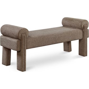 Stefano Polyester Fabric Bench In Brown