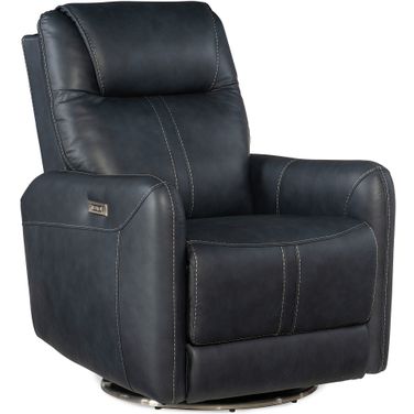 RC Steffen Swivel Power Recliner With Power Headrest In Blue