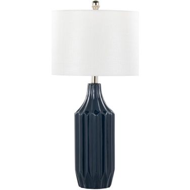 Stella 23 Inch Ceramic Table Lamp In White and Blue