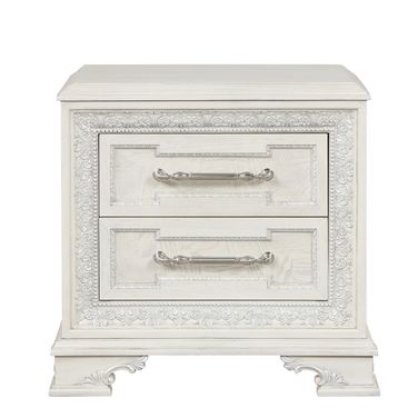 Stella Mia Nightstand with USB In Creamy White