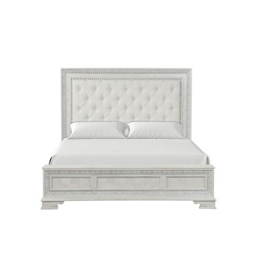 Stella Mia Queen Upholstered Bed In Creamy White