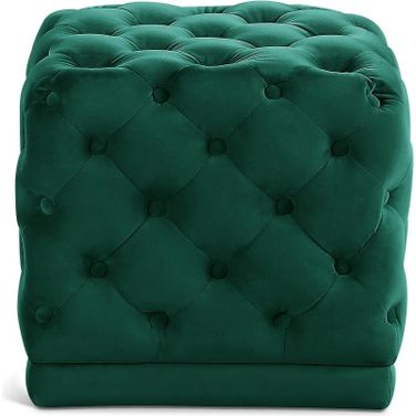Stella Velvet Ottoman/Stool In Green