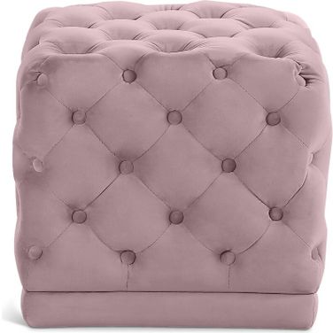 Stella Velvet Ottoman/Stool In Pink