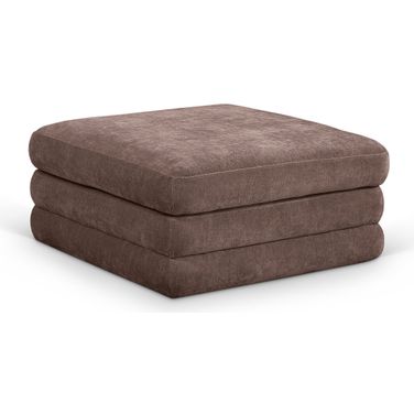 Stellar Chenille Fabric Upholstered Modular Ottoman In Brown