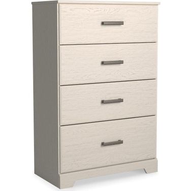 Stelsie White Four Drawer Chest