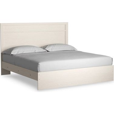 Stelsie White King Panel Bed