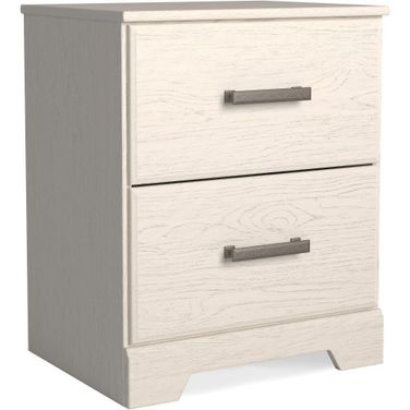 Stelsie White Two Drawer Night Stand