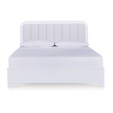 Stenluxe King Upholstered Panel Bed In White