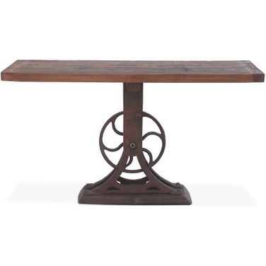 Sterling 56 Inch Console Table with Cast Iron and Teak In Brown