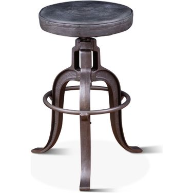Sterling Height Adjustable Barstool In Black Leather