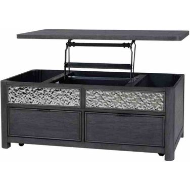Sterling West Lift-Up Cocktail Table withCasters In Ash Gray