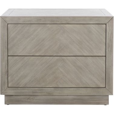 Steve 2 Drawer Wood Nightstand In Light Grey