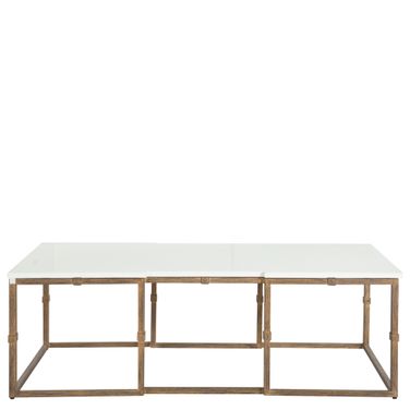 Stevens Coffee Table In Antique Textured Gold and White