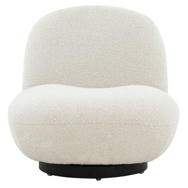 Stevie Boucle Accent Chair In Ivory