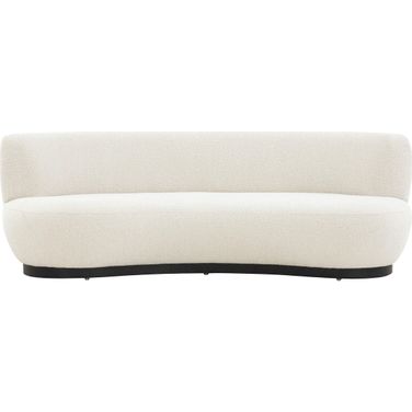 Stevie Boucle Curved Back Sofa In Ivory