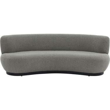 Stevie Boucle Curved Back Sofa In Light Grey and Black