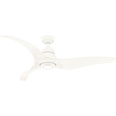 Stingray 60 Inch Energy Star Damp Rated Ceiling Fan with LED Light Kit and Handheld Remote In Matte White