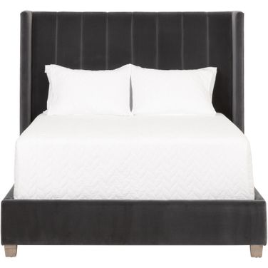 Stitch and Hand Chandler Queen Bed In Dark Dove and Natural Gray