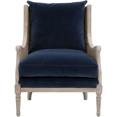 Stitch and Hand Churchill Club Chair In Denim and Natural Gray Oak