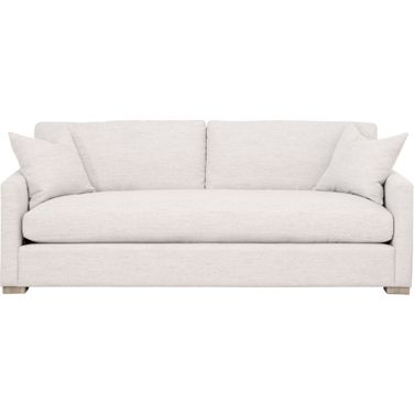 Stitch and Hand Clara 86 Inch Slim Arm Sofa In Stone Basketweave and Natural Gray
