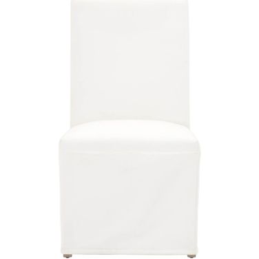 Stitch and Hand Levi Slipcover Dining Chair Set of 2 In Peyton Pearl and Natural Gray