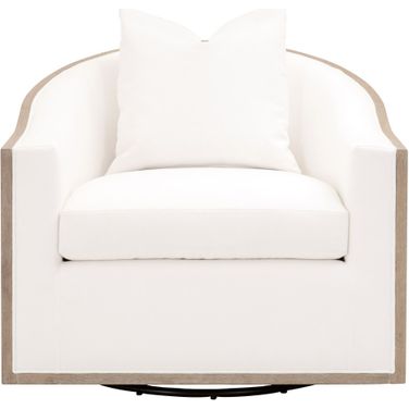 Stitch and Hand Paxton Swivel Club Chair In Peyton Pearl and Natural Gray