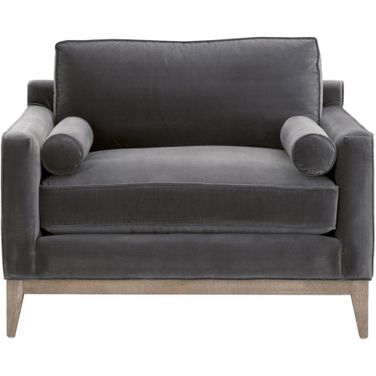 Stitch and Hand Parker Post Modern Sofa Chair In Dark Dove and Natural Gray