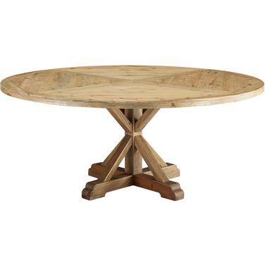 Stitch Brown 71 Inch Round Pine Wood Dining Table EEI-3496-BRN