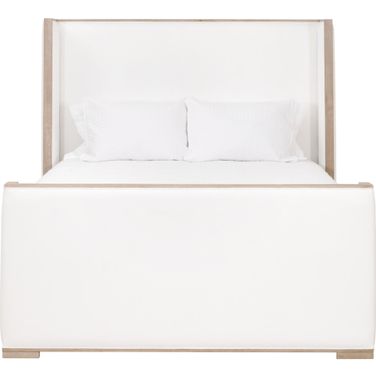 Stitch and Hand Tailor Shelter Standard King Bed In Peyton Pearl and Natural Gray