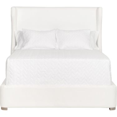 Stitch and Hand Balboa Standard King Bed In Peyton Pearl and Natural Gray