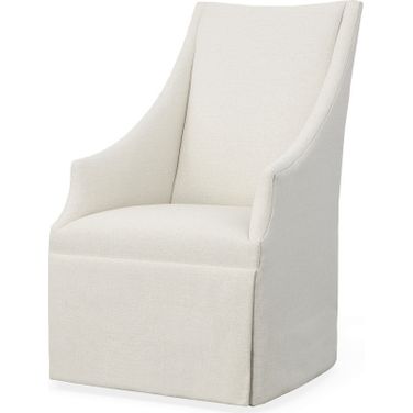 Stocked Meadow Host Chair with Casters In Off White