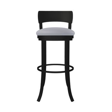 Stockholm 30 Inch Bar Height Swivel Stool In Sable Onyx and Charcoal Gray