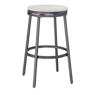 Stockton White Oak Seat Backless Swivel Bar Stool