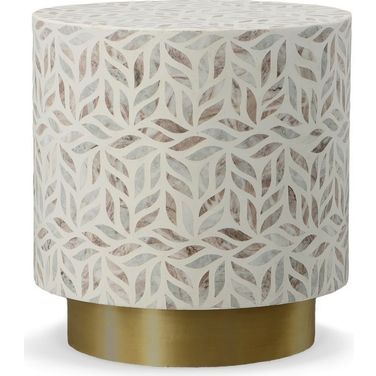 Stone Inlay Side Table In Multicolor