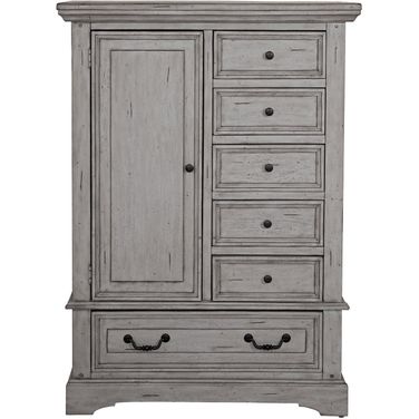 Stonebrook Light Distressed Antique Gray Gentlemans Chest