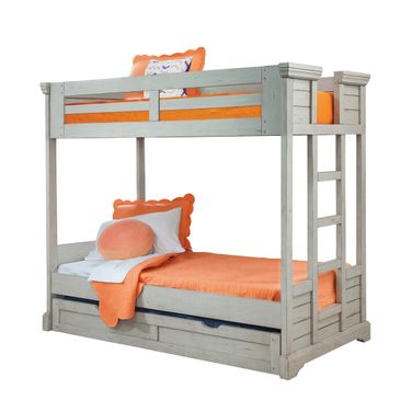 Stonebrook Twin Over Full Bunk Bed with Trundle In Antique Gray