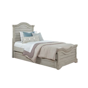 Stonebrook Twin Panel Bed with Trundle In Antique Gray