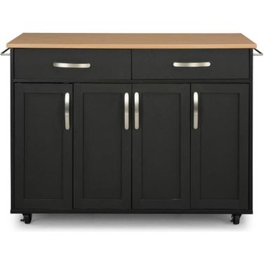 Storage Plus Black Kitchen Cart