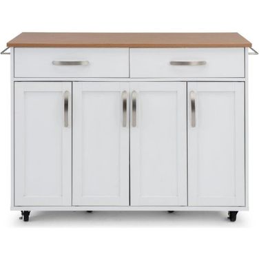 Storage Plus Off White Kitchen Cart 4410-95