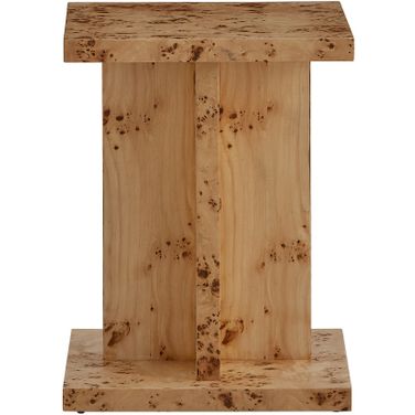 Stowe Solid Wood with Poplar Veneer Wood End Table In Brown