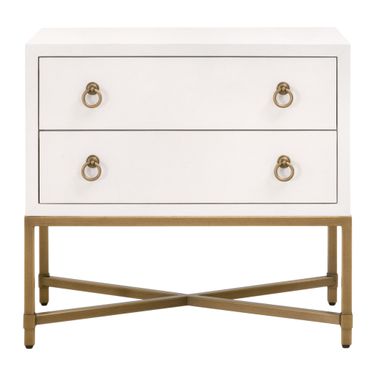 Strand 2-Drawer Nightstand In Pearl Shagreen
