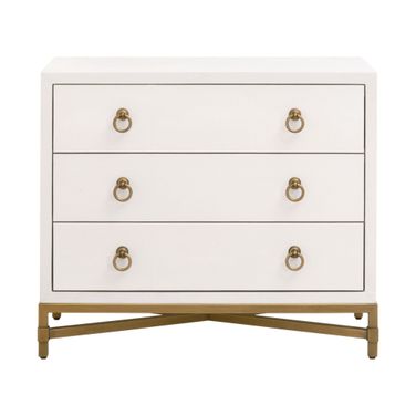 Strand 3-Drawer Nightstand In Pearl Shagreen
